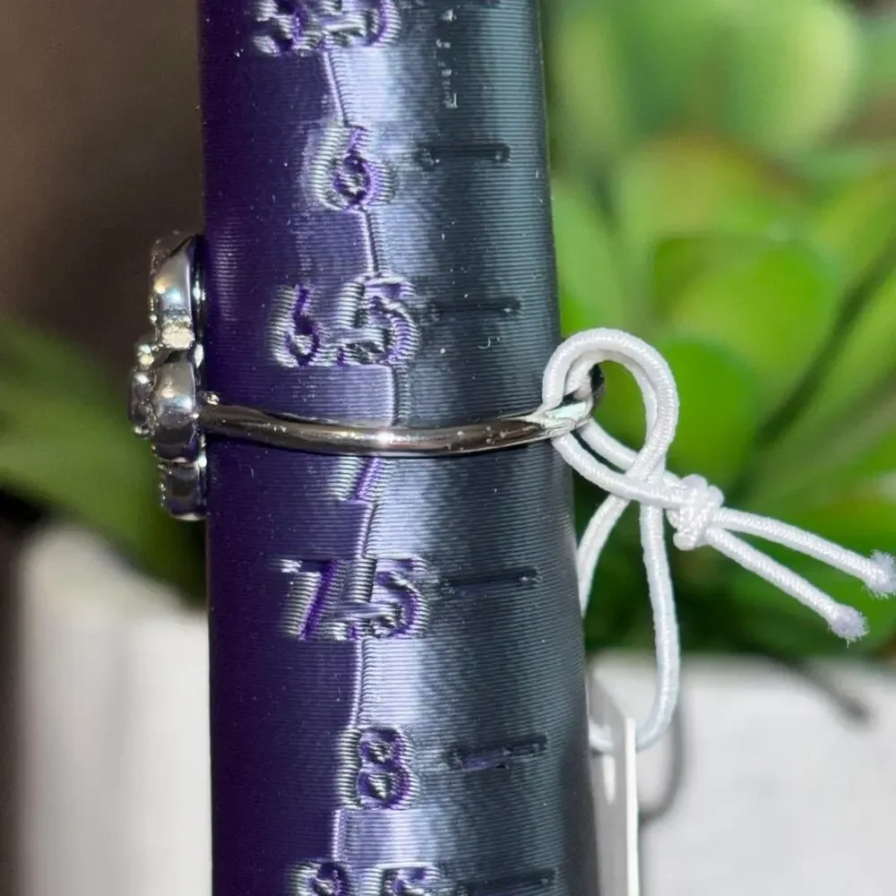 Tory burch size 7 silver ring new with tags and dust bag